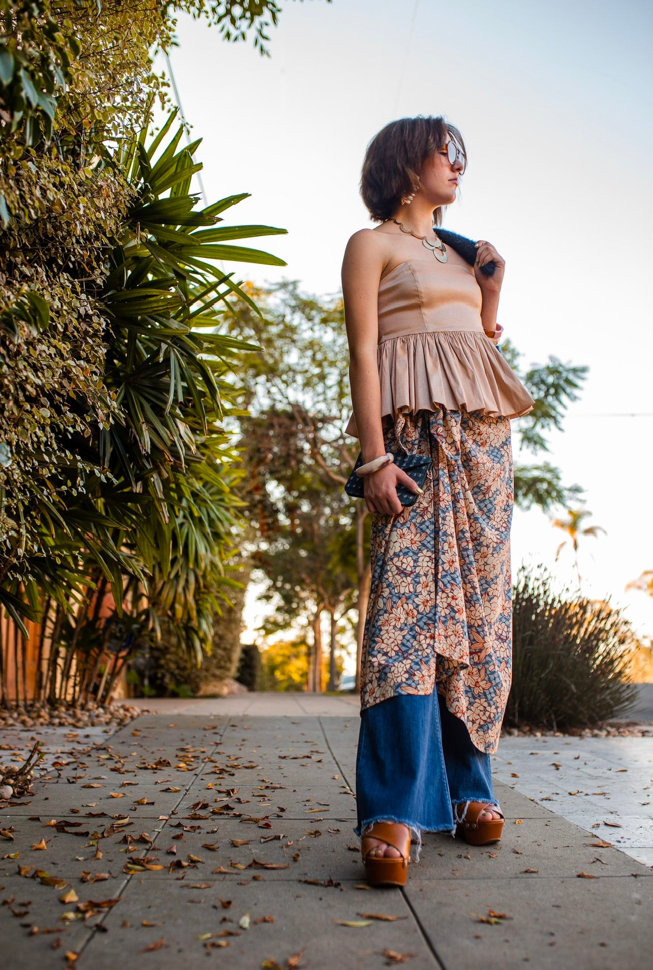 Rust Flower Sarong Scarf