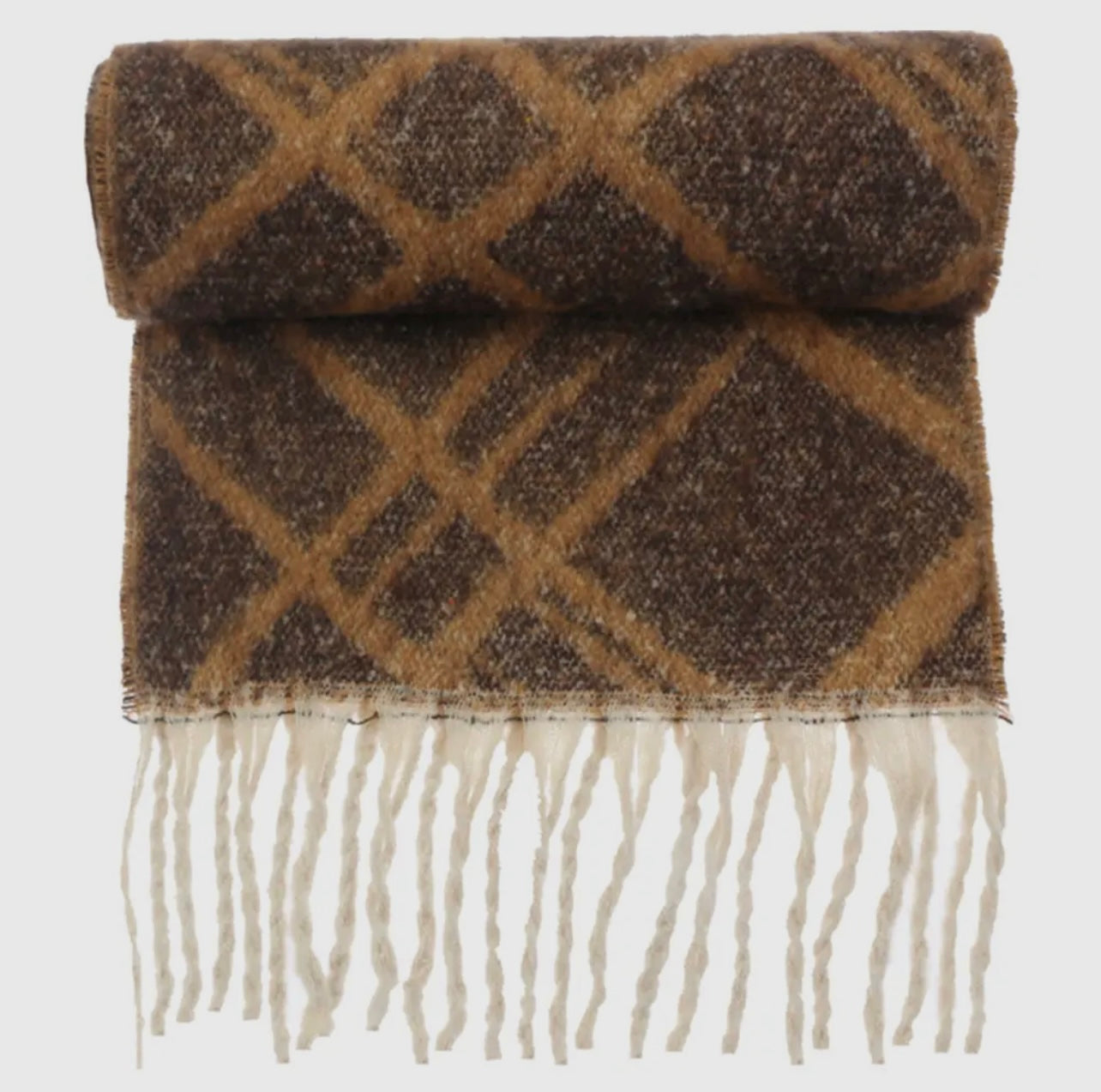 Patterned Scarf in Brown