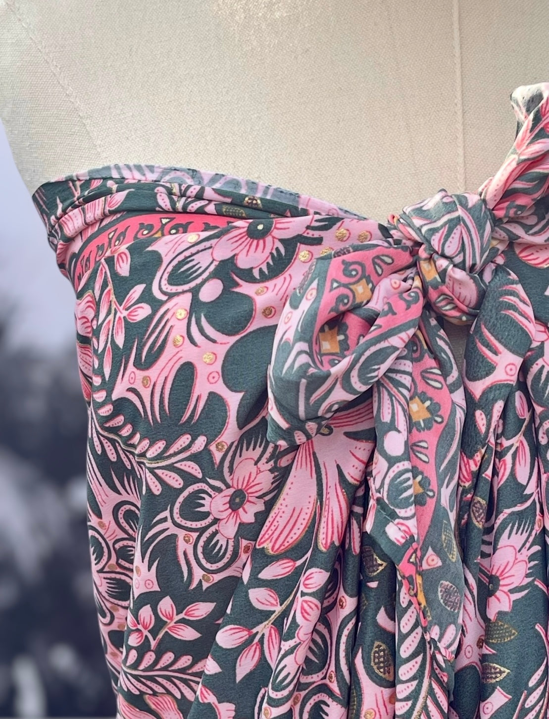 Pink Floral Pareo-Large/XL