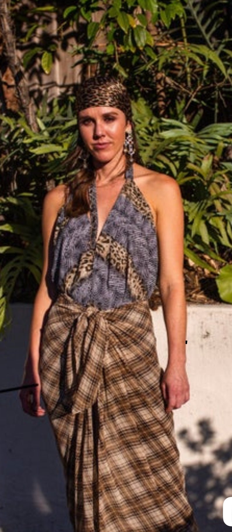 Coco Plaid Sarong Scarf