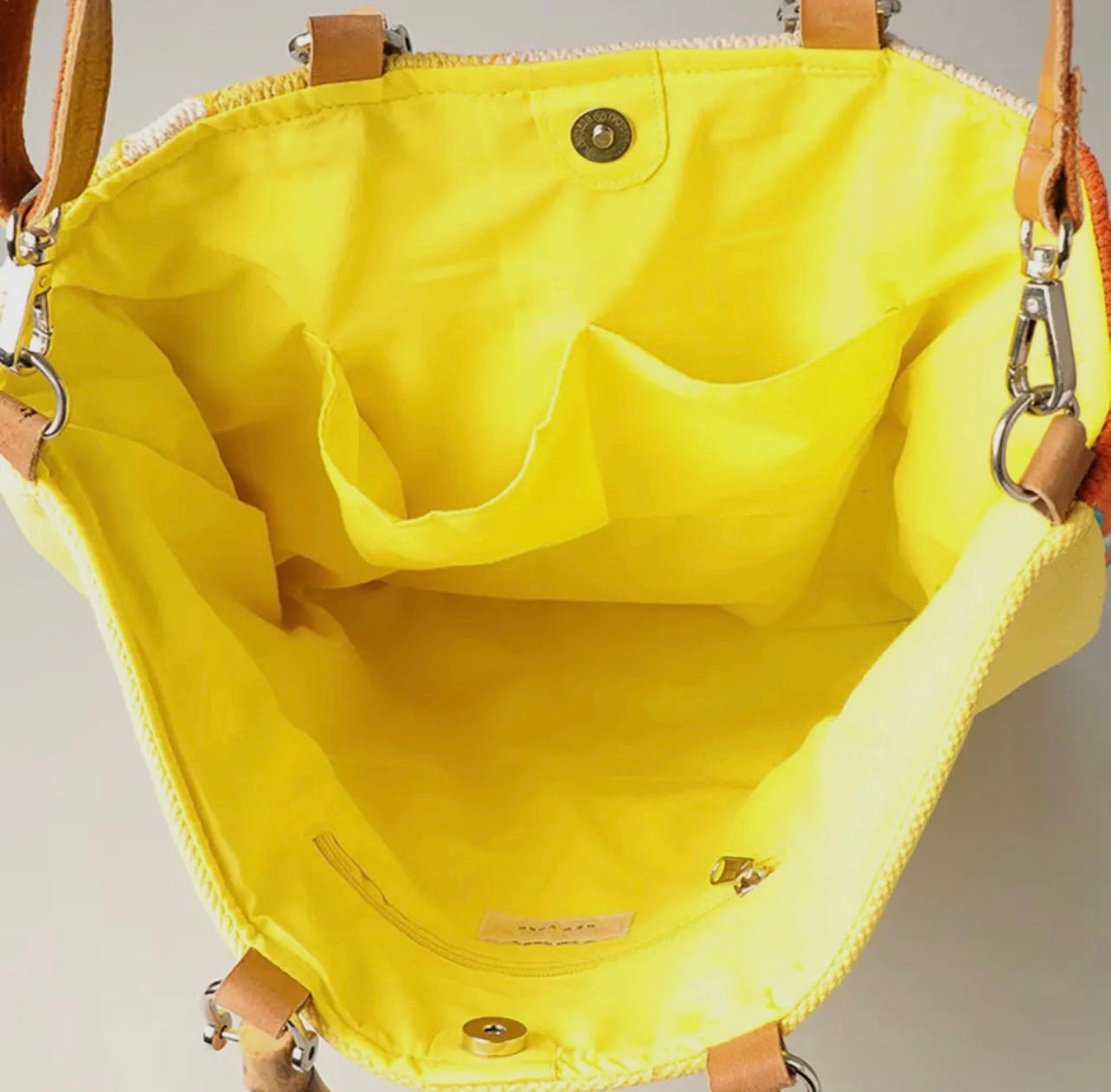 Bamboo Handle Bag in Orange