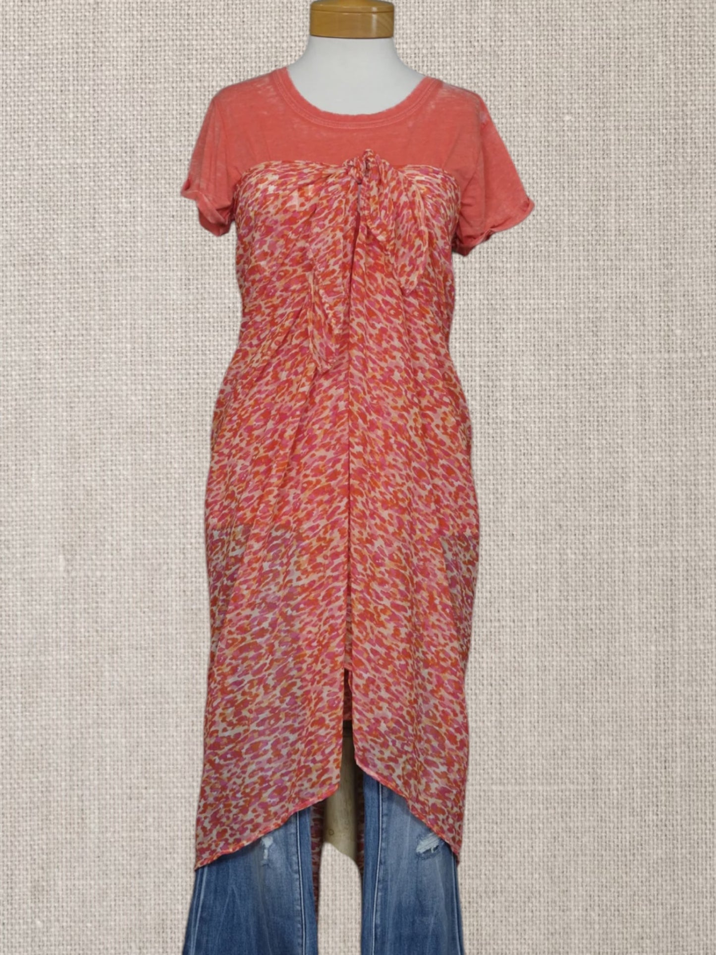 Orange Watercolor Sarong Scarf