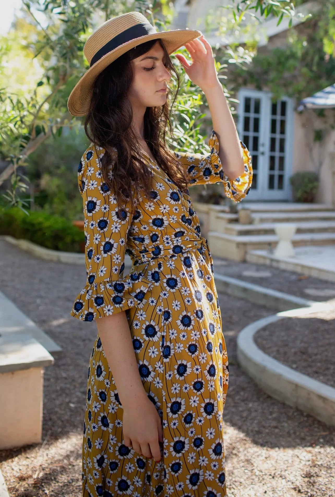Sunflower Duster Dress in Gold