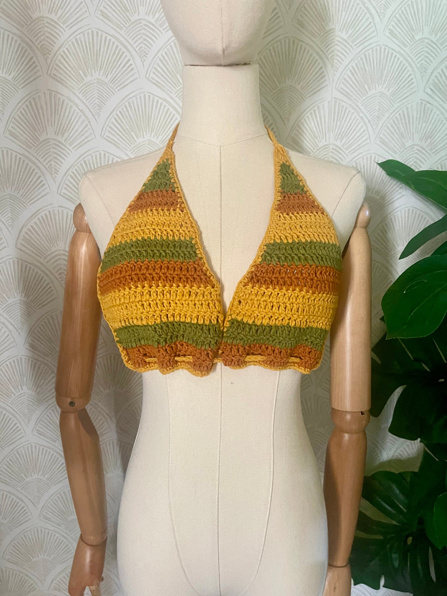 Handmade Festival Top in Striped Gold