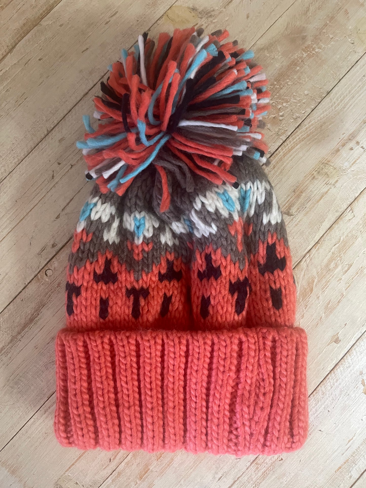 Orange Pom Beanie