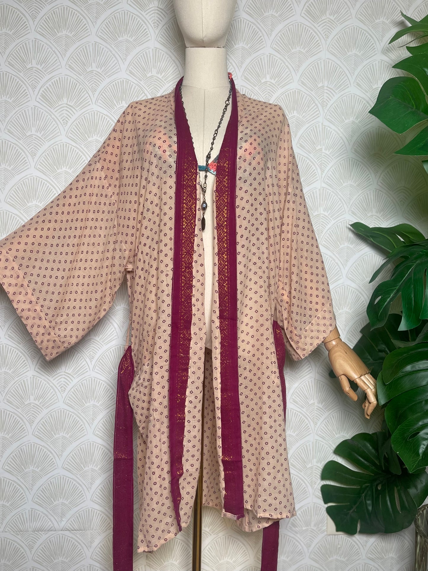 Cotton Kimono in Blushing Merlot