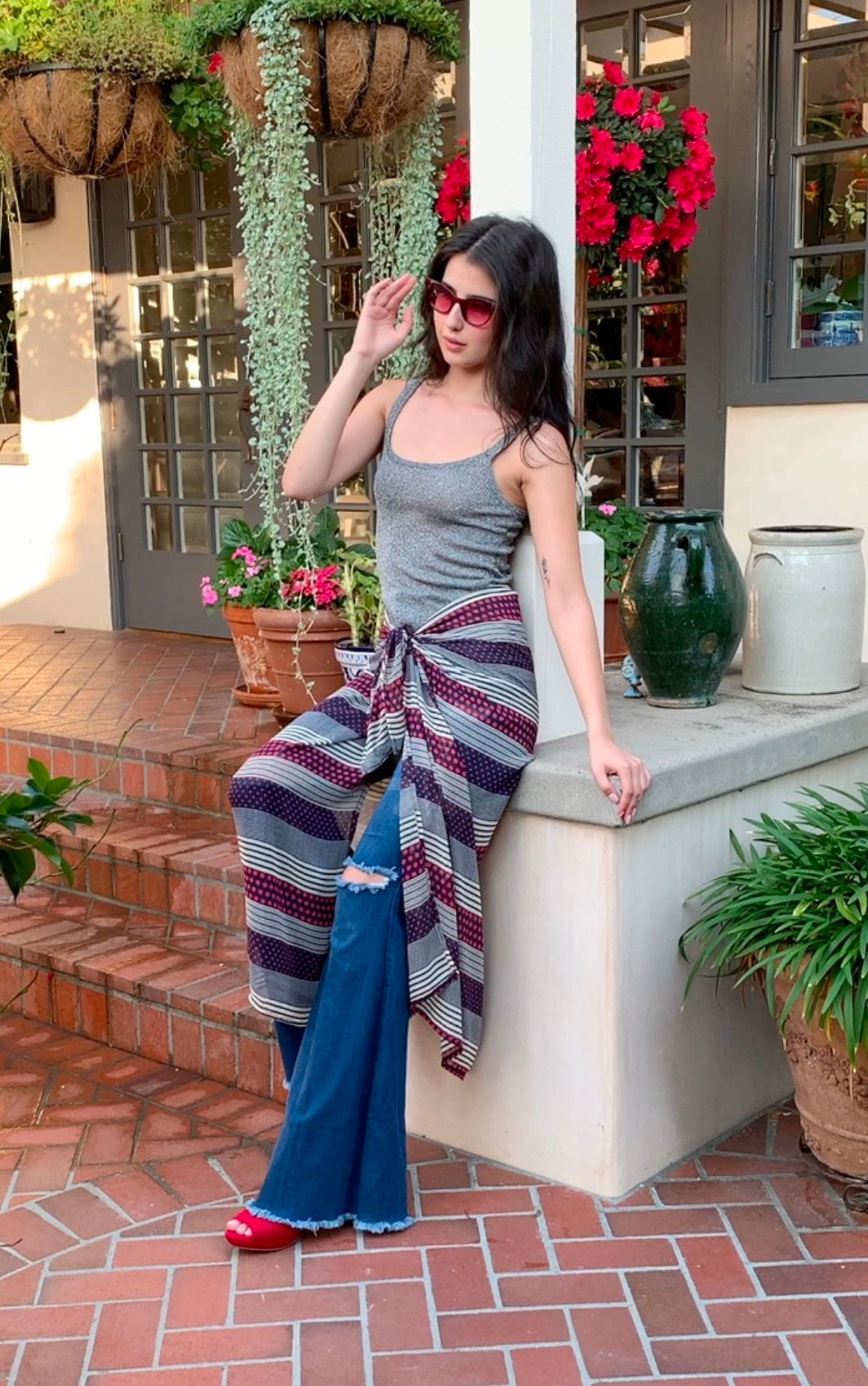 Stripes and Dots Sarong Scarf