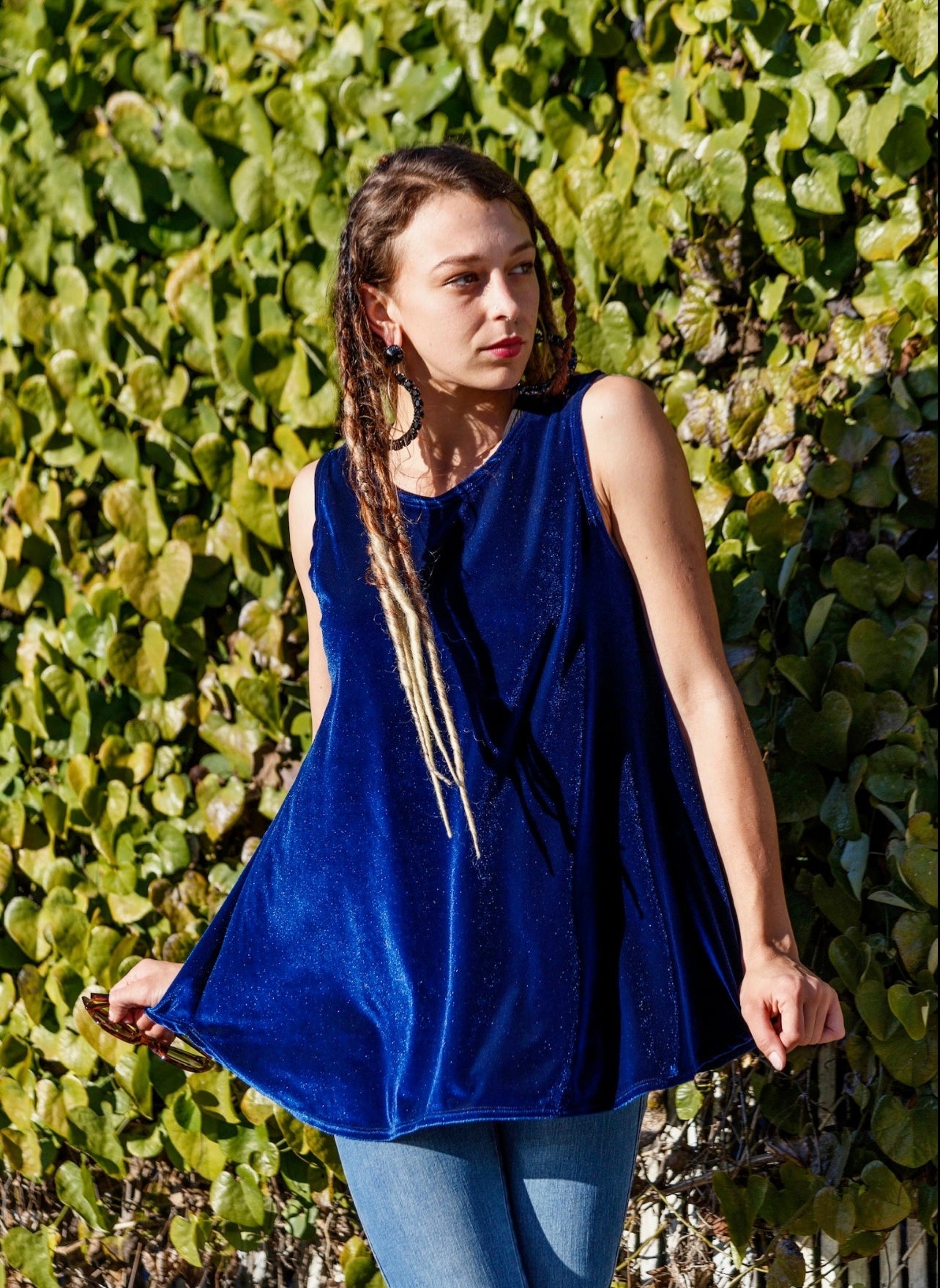 Swing Top in Blue Velvet