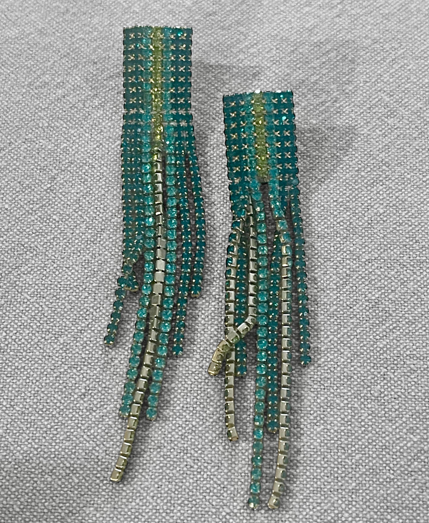 Aqua Rhinestone Earrings