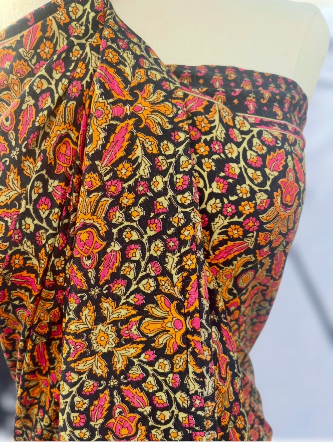 Black Floral Pareo-Large/XL