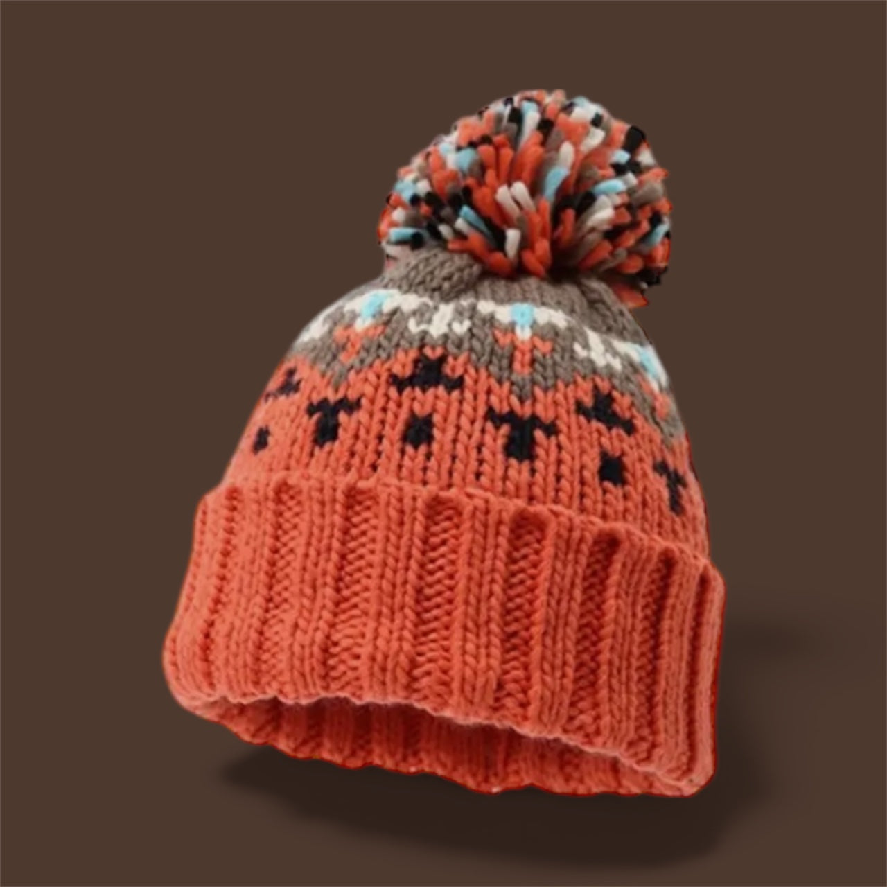 Orange Pom Beanie