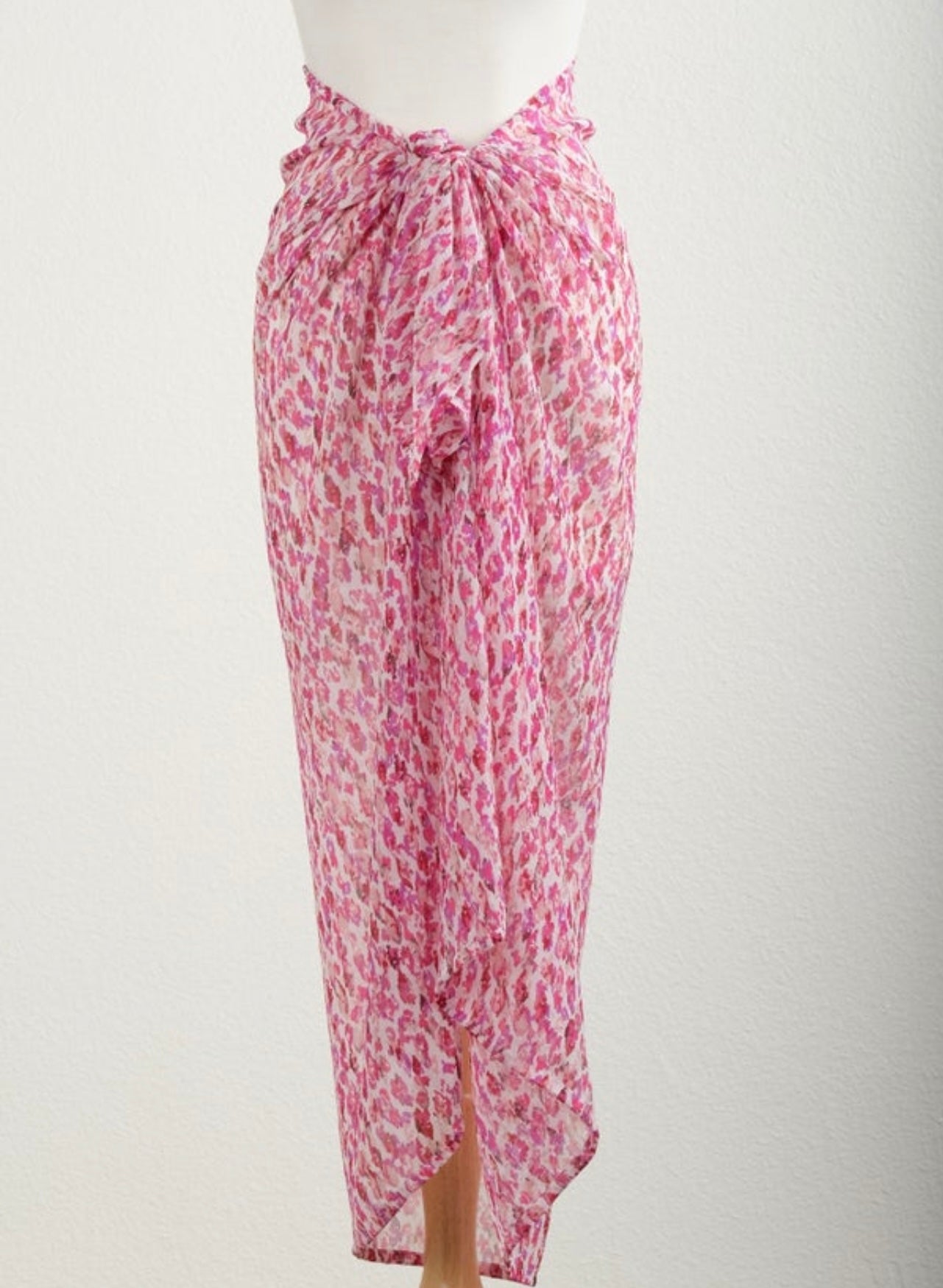 Pink Watercolor Sarong Scarf