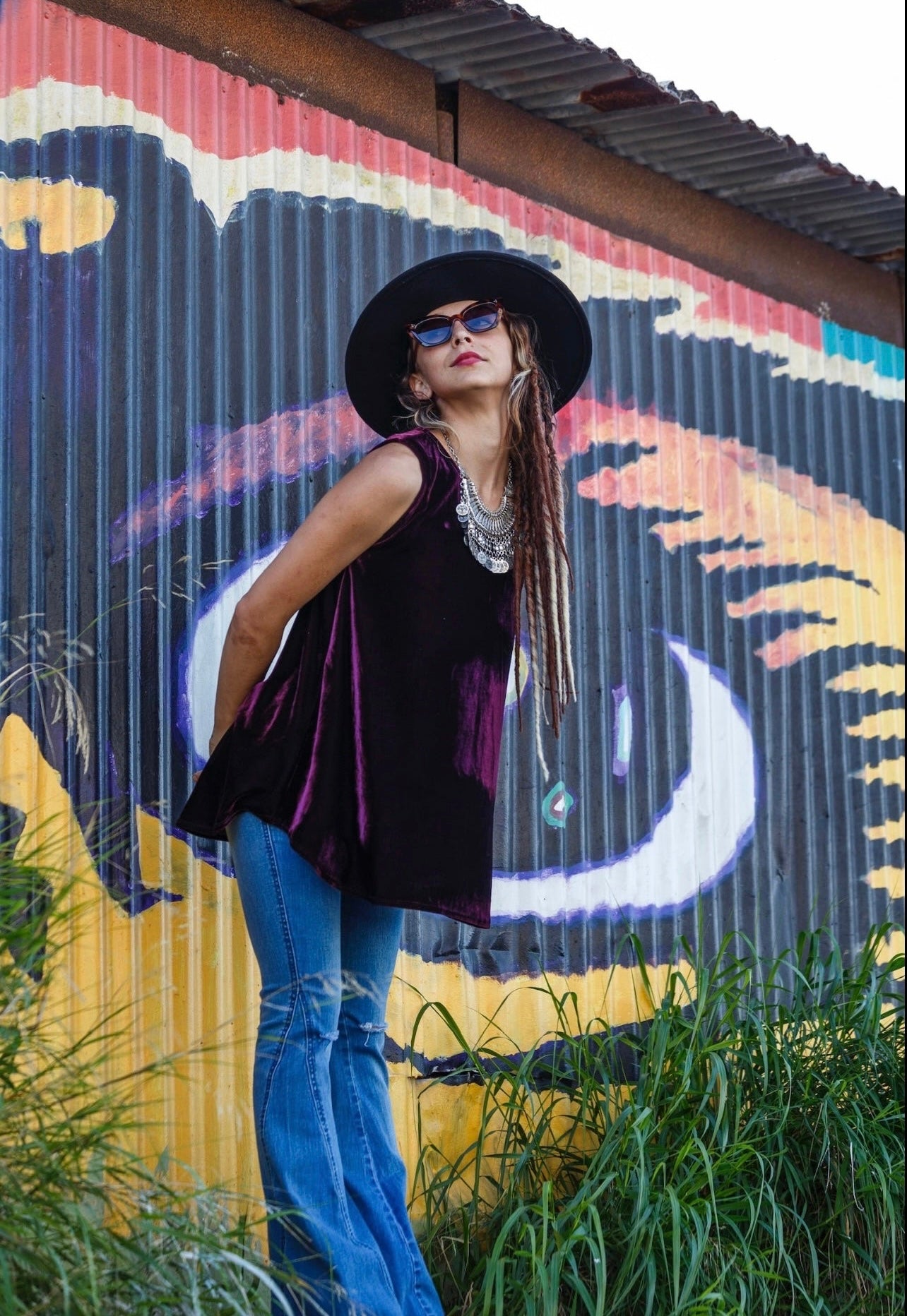 Swing Top in Violet Velvet
