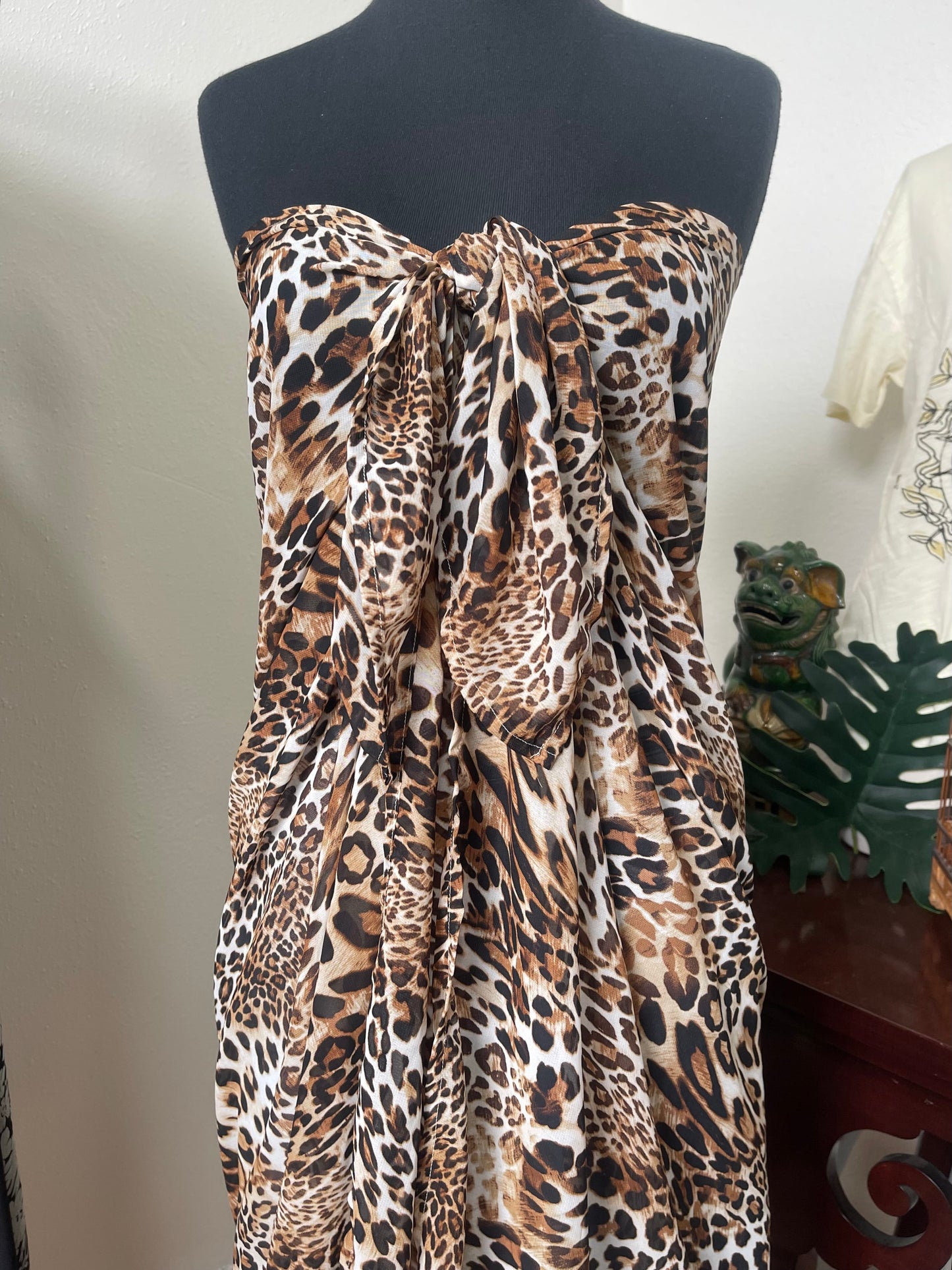 Golden Leopard Sarong Scarf