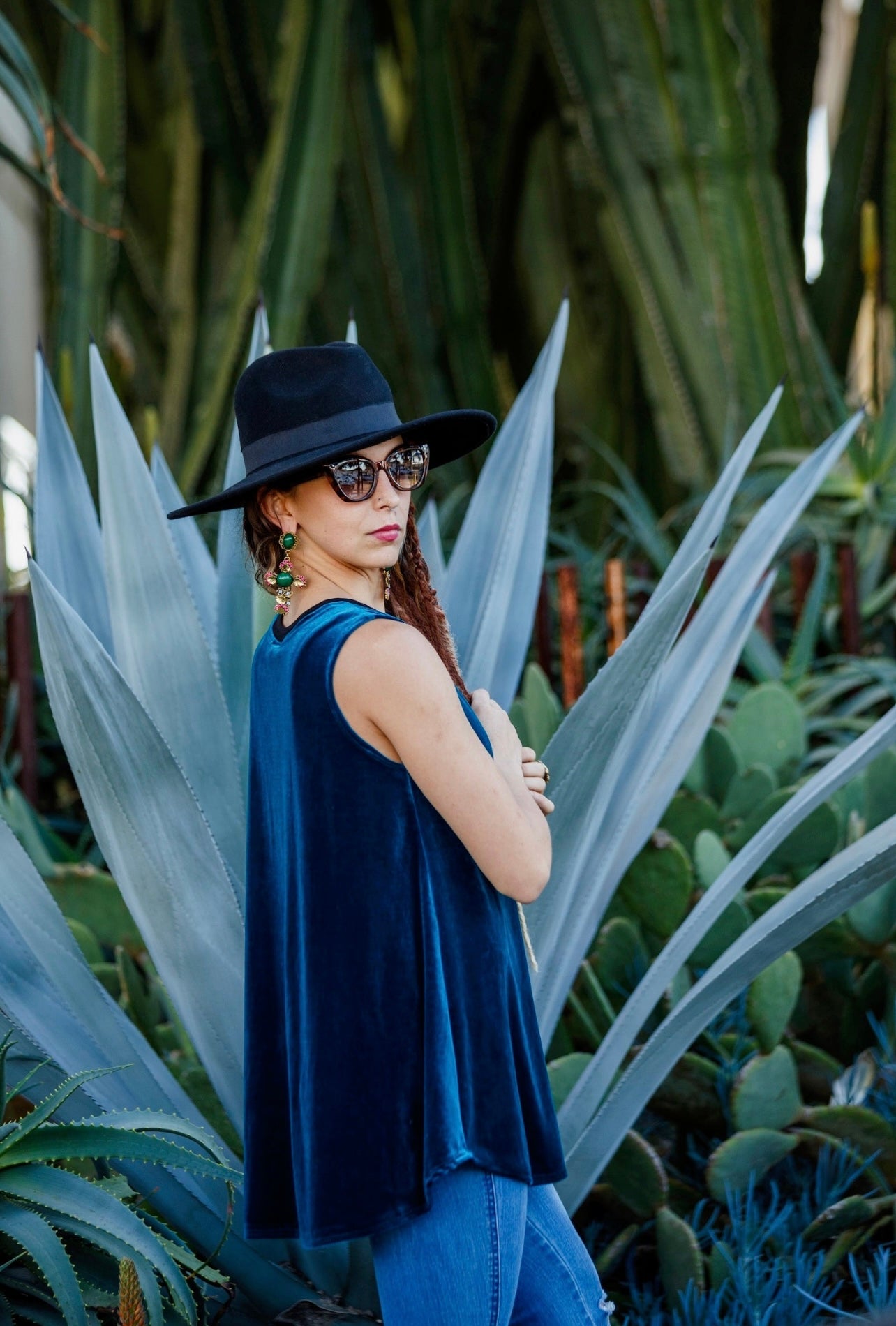 Swing Top in Teal Velvet
