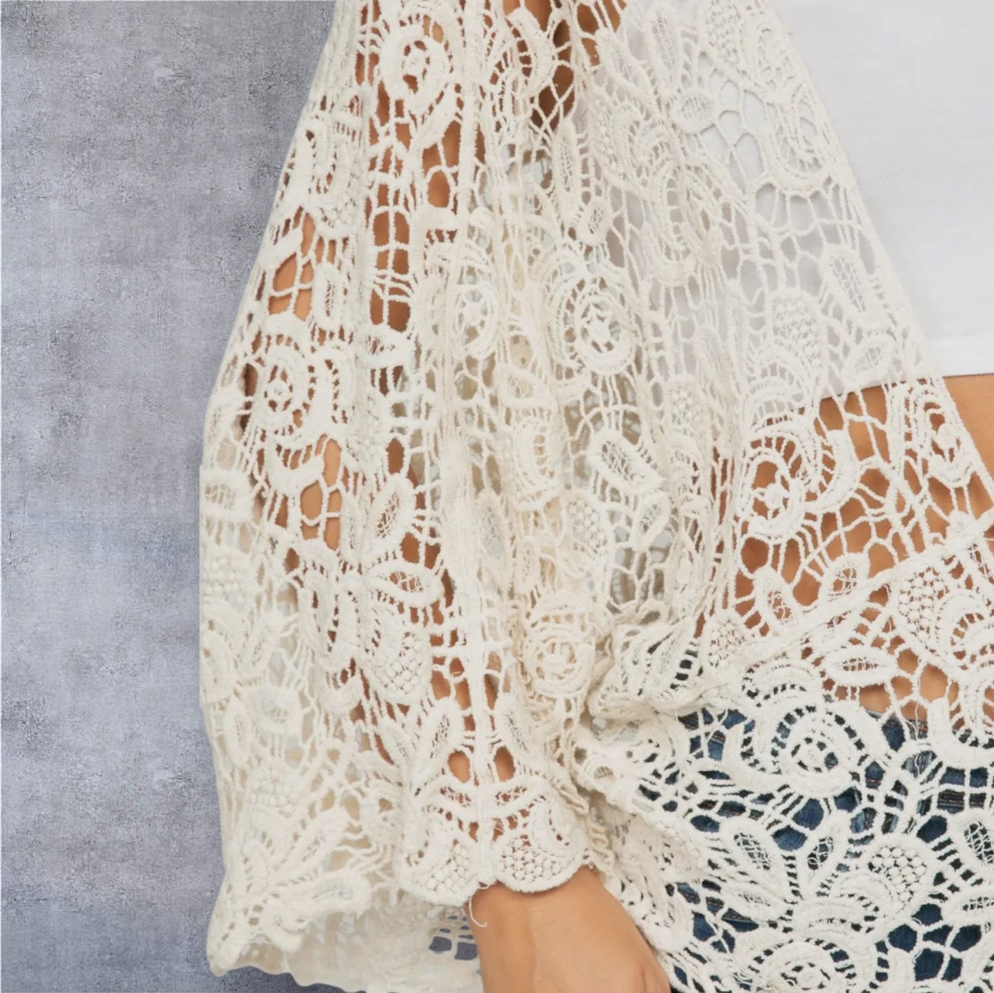 Ivory Crochet Wrap