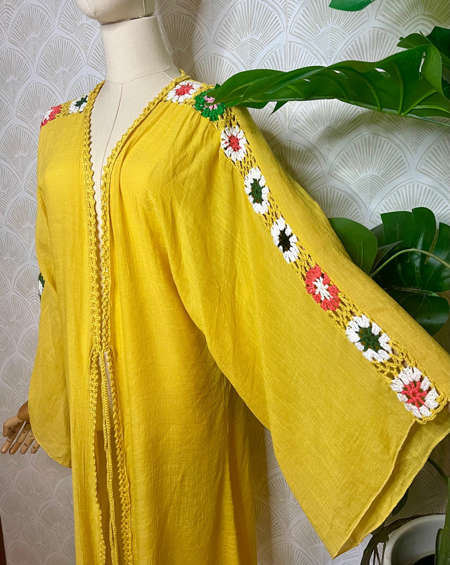 Yellow Crochet Coverup