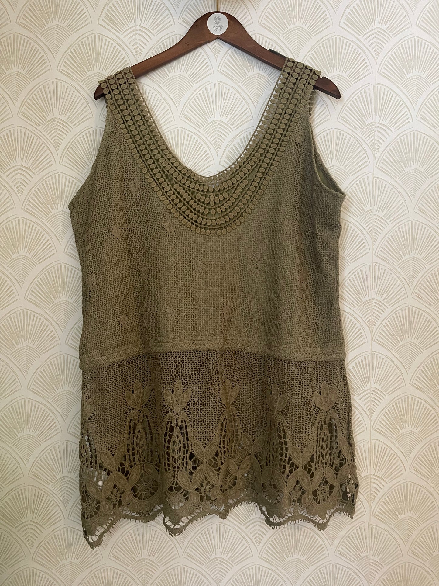 Olive Lace Layering Tunic