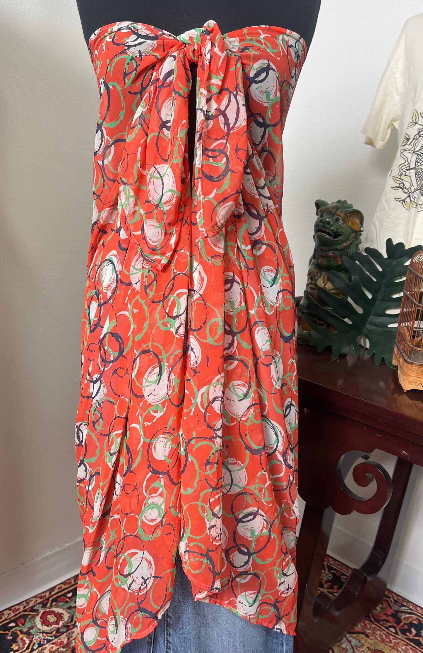 Circles Sarong Scarf in Orange