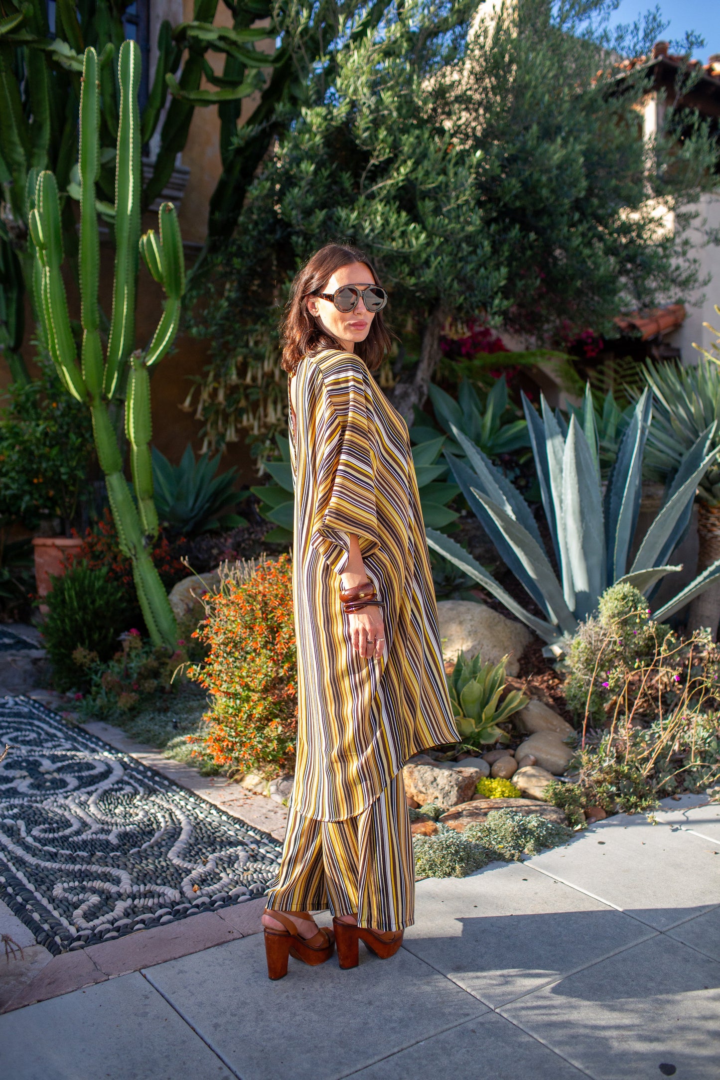 Bank Striped Tunic Caftan Set by Jennafer Grace