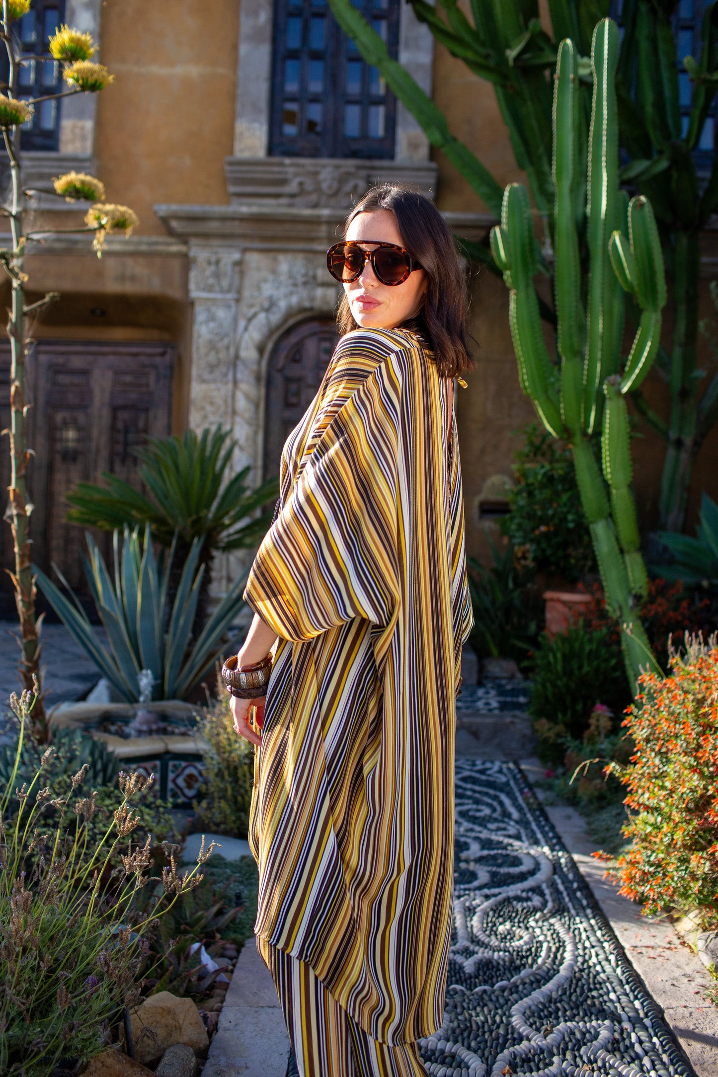 Bank Striped Tunic Caftan Set by Jennafer Grace