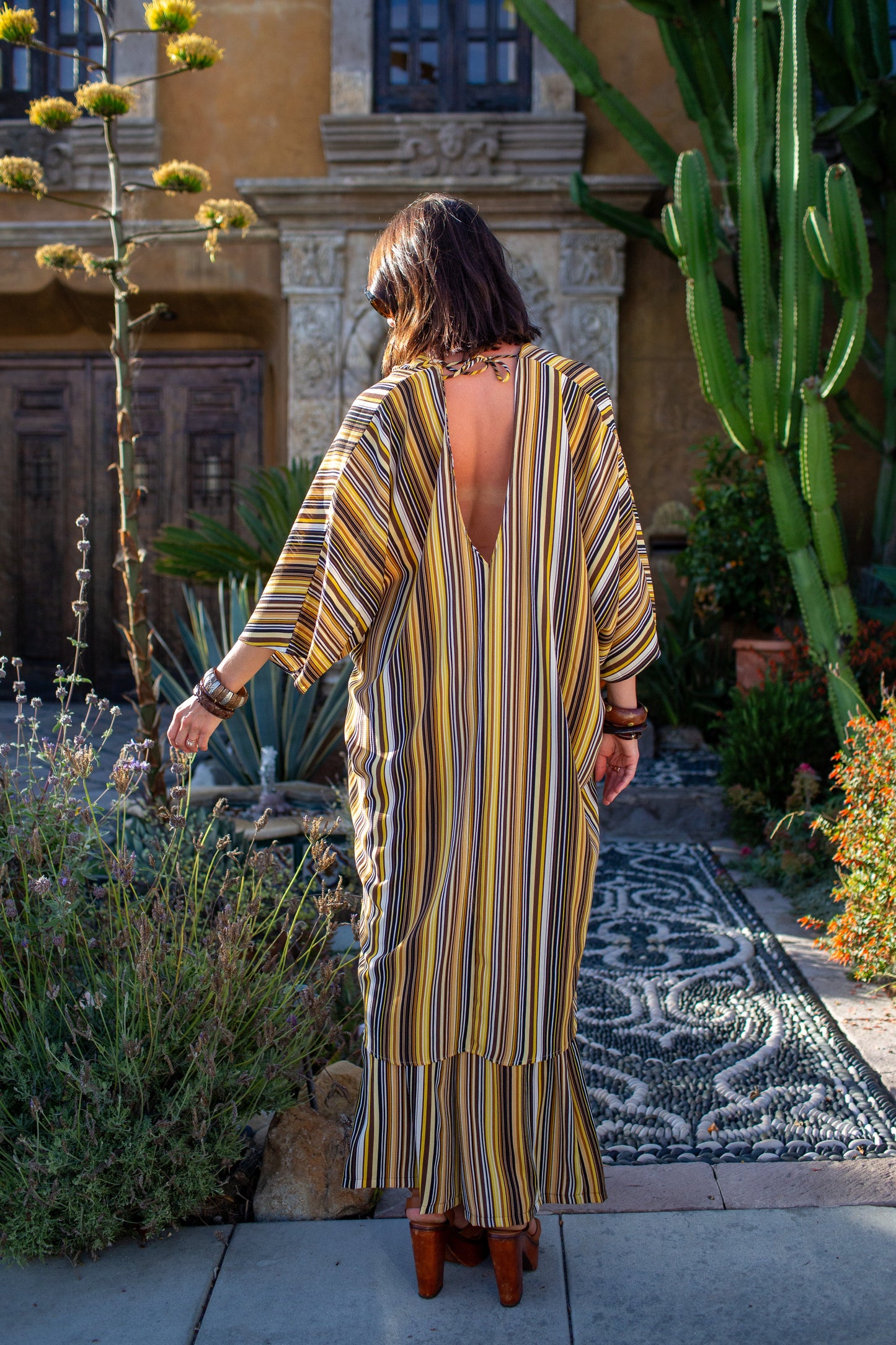 Bank Striped Tunic Caftan Set by Jennafer Grace
