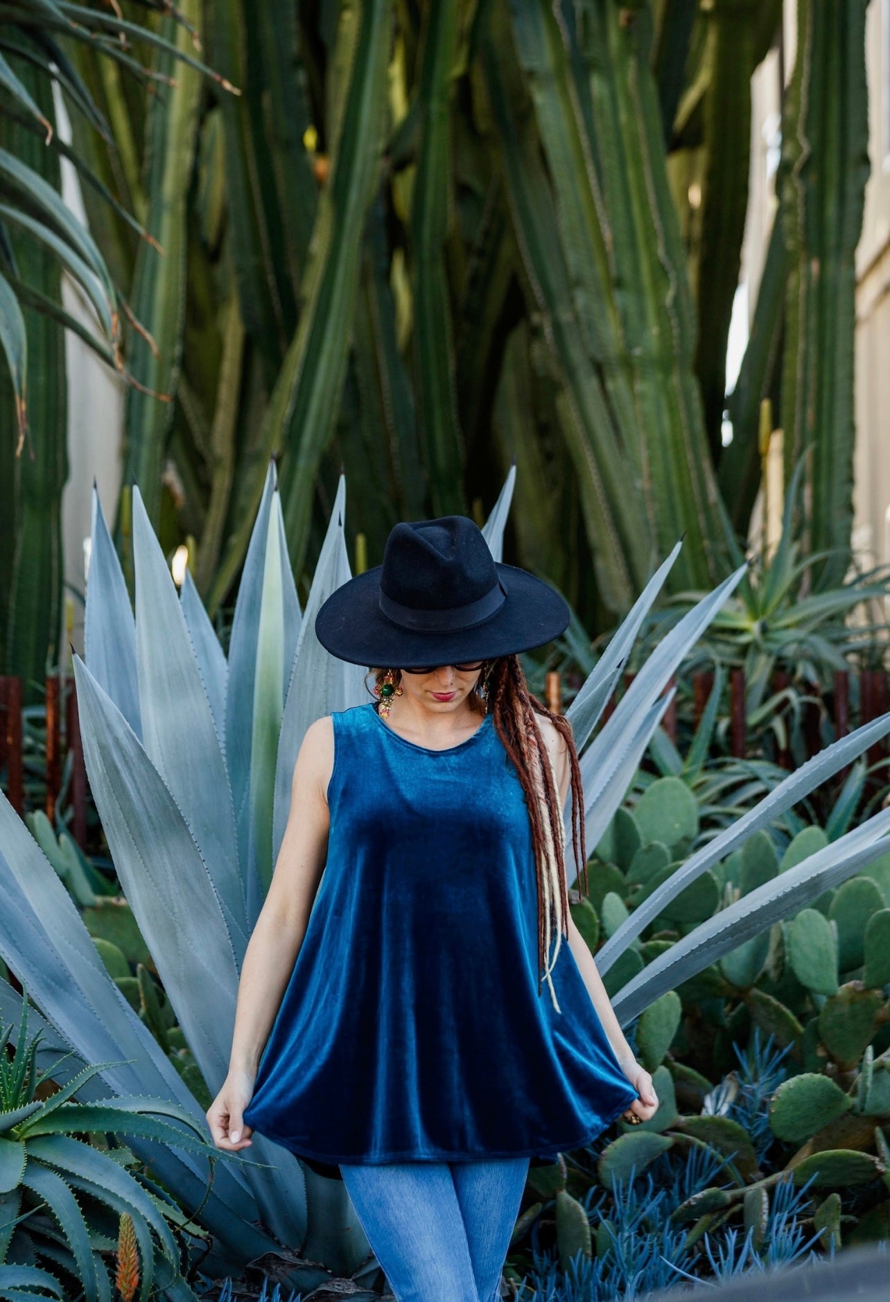 Swing Top in Teal Velvet
