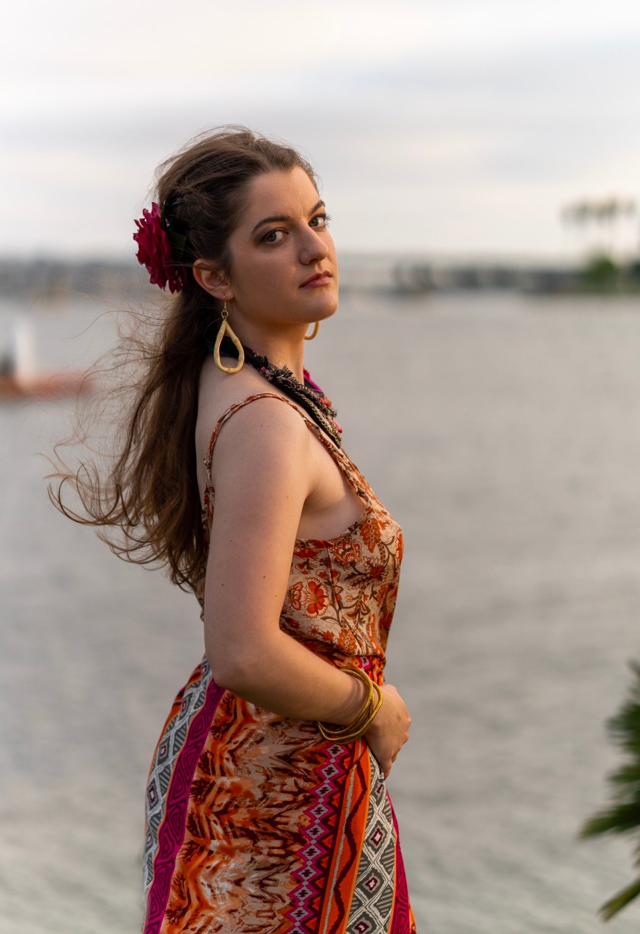 Orange Tribal Sarong Scarf