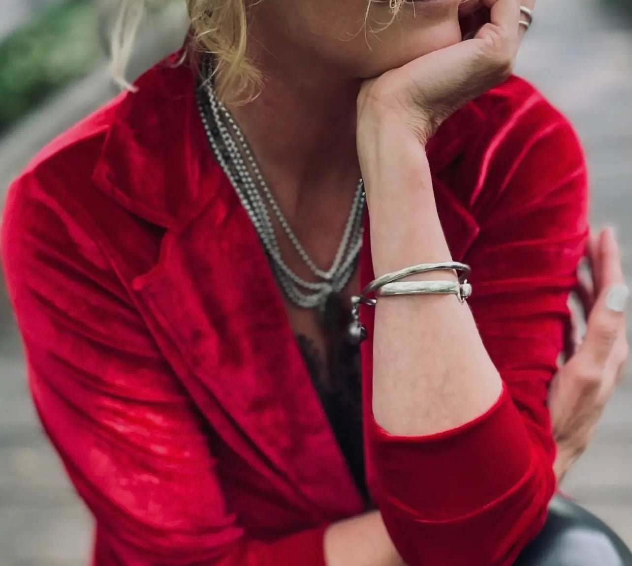 Berry Velvet Blazer