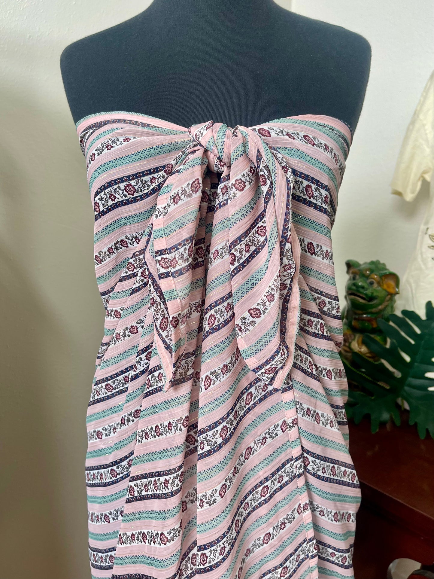 Mint Stripe Sarong Scarf