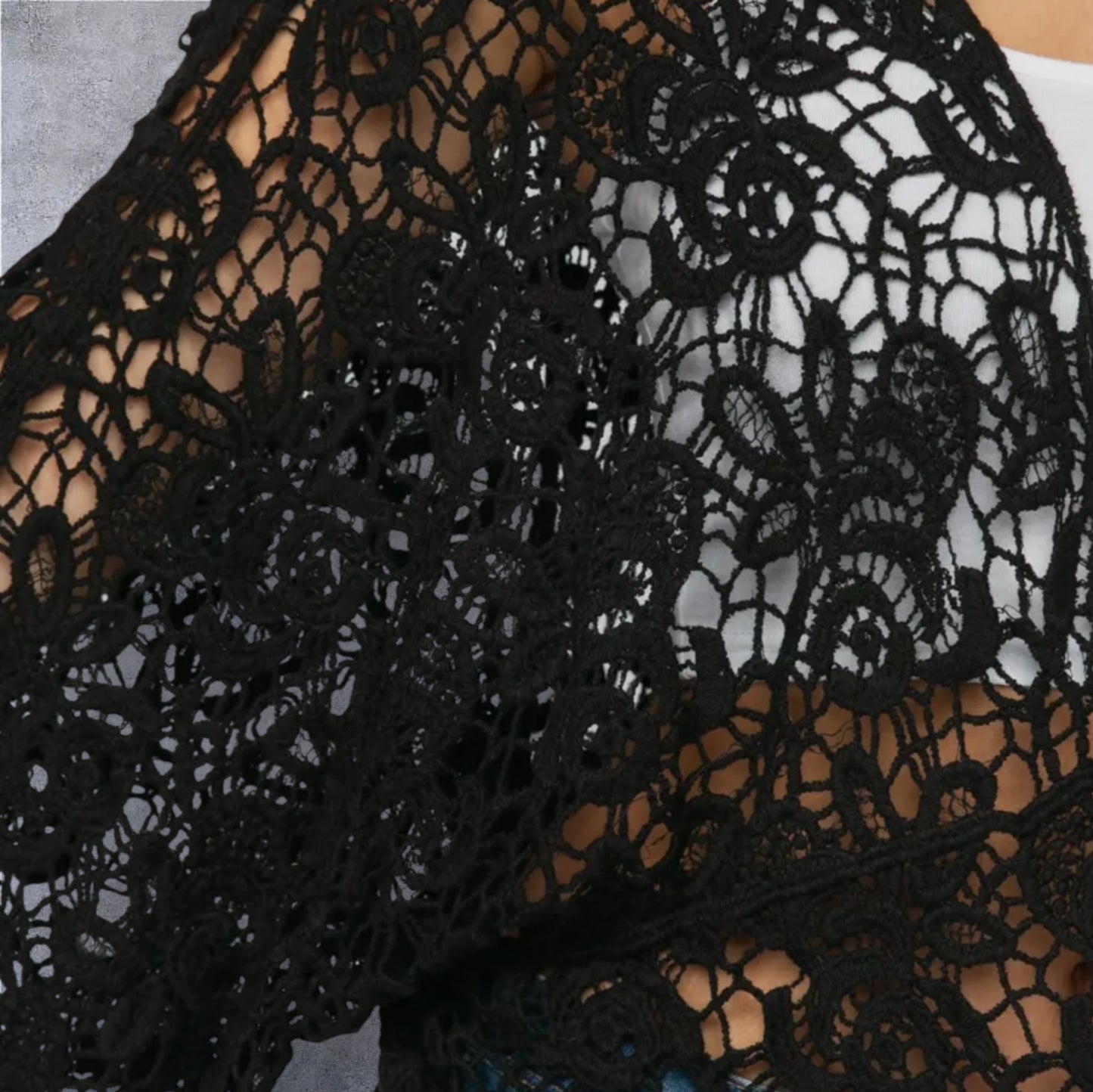 Black Crochet Wrap