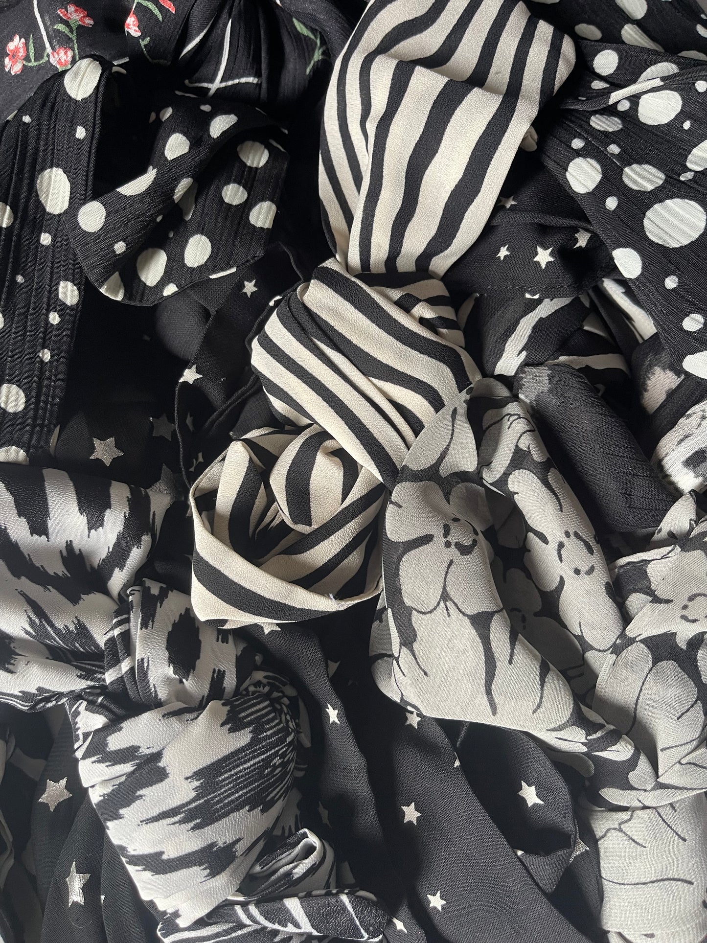 3 Mixed Lot of Handmade Fabric Belts in Dark Colors