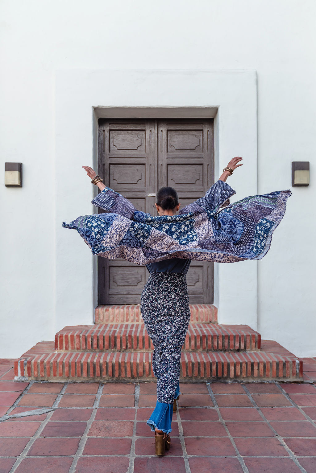 Gardenia Purple Flower Sarong Scarf