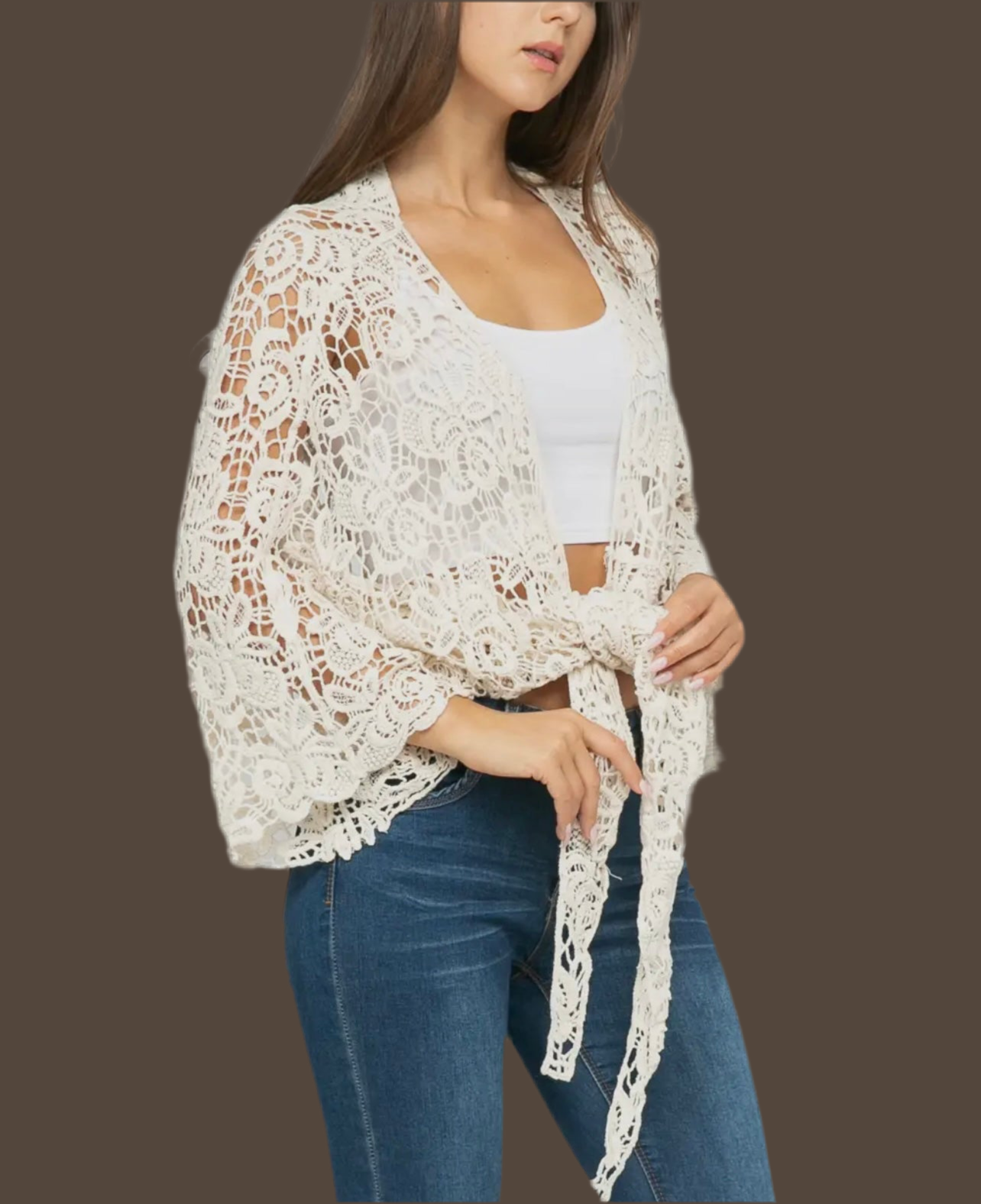 Ivory Crochet Wrap