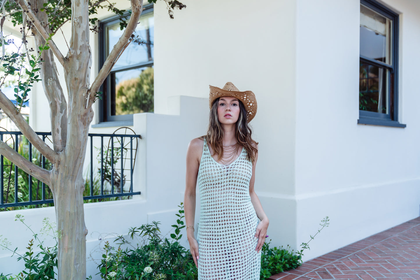 Swim Coverup Dress in Lime Green