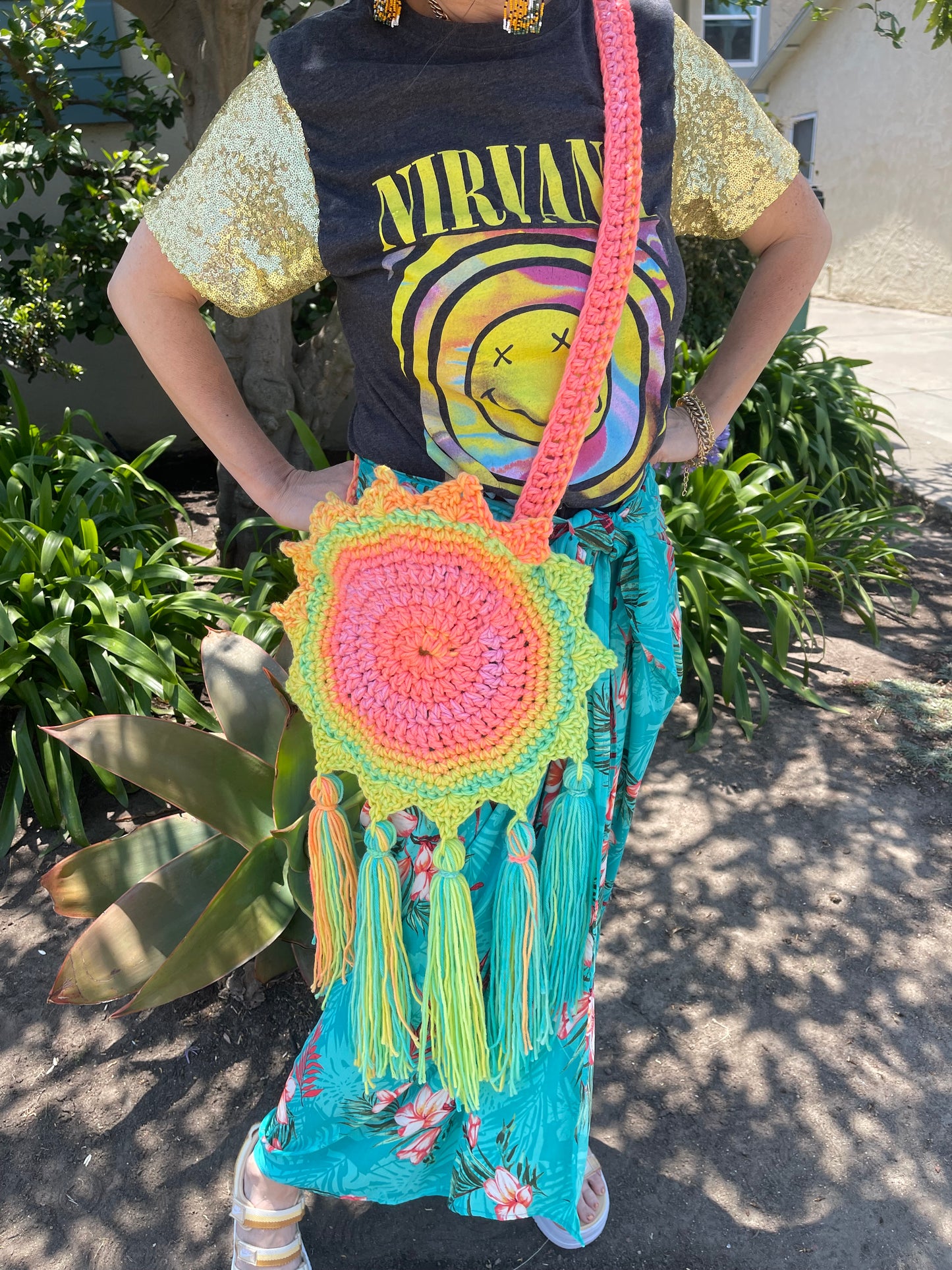 Boho Sun Bag in Neon