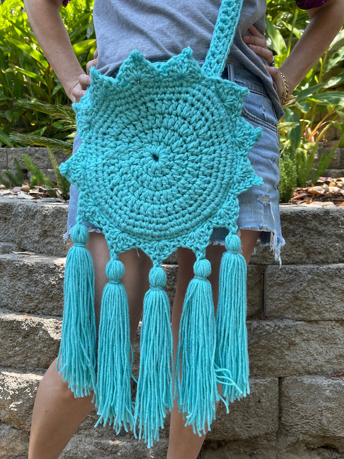 Boho Sun Bag in Aruba Sea