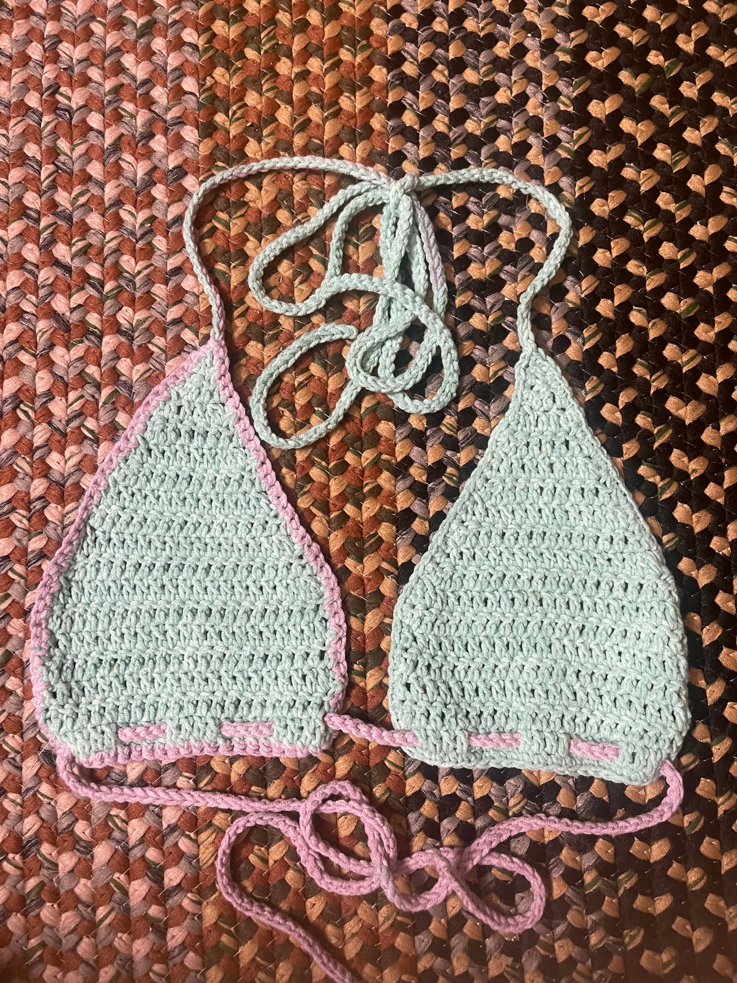 Handmade Festival Top in Aqua Lavender