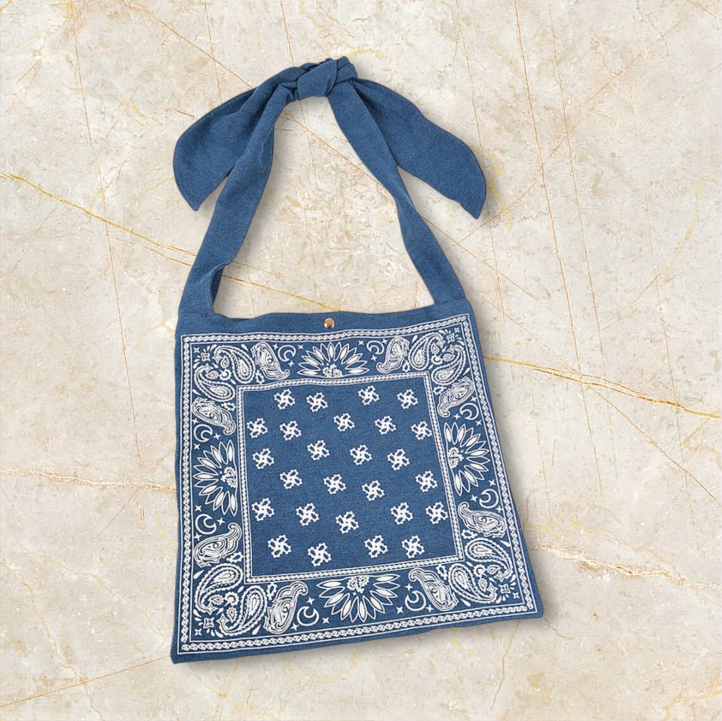 Denim Bandana Print Bag