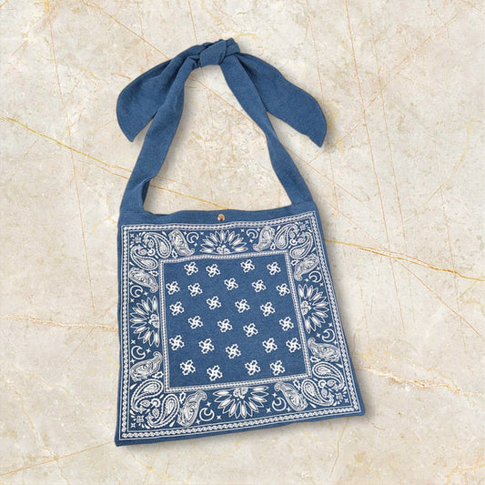 Denim Bandana Print Bag