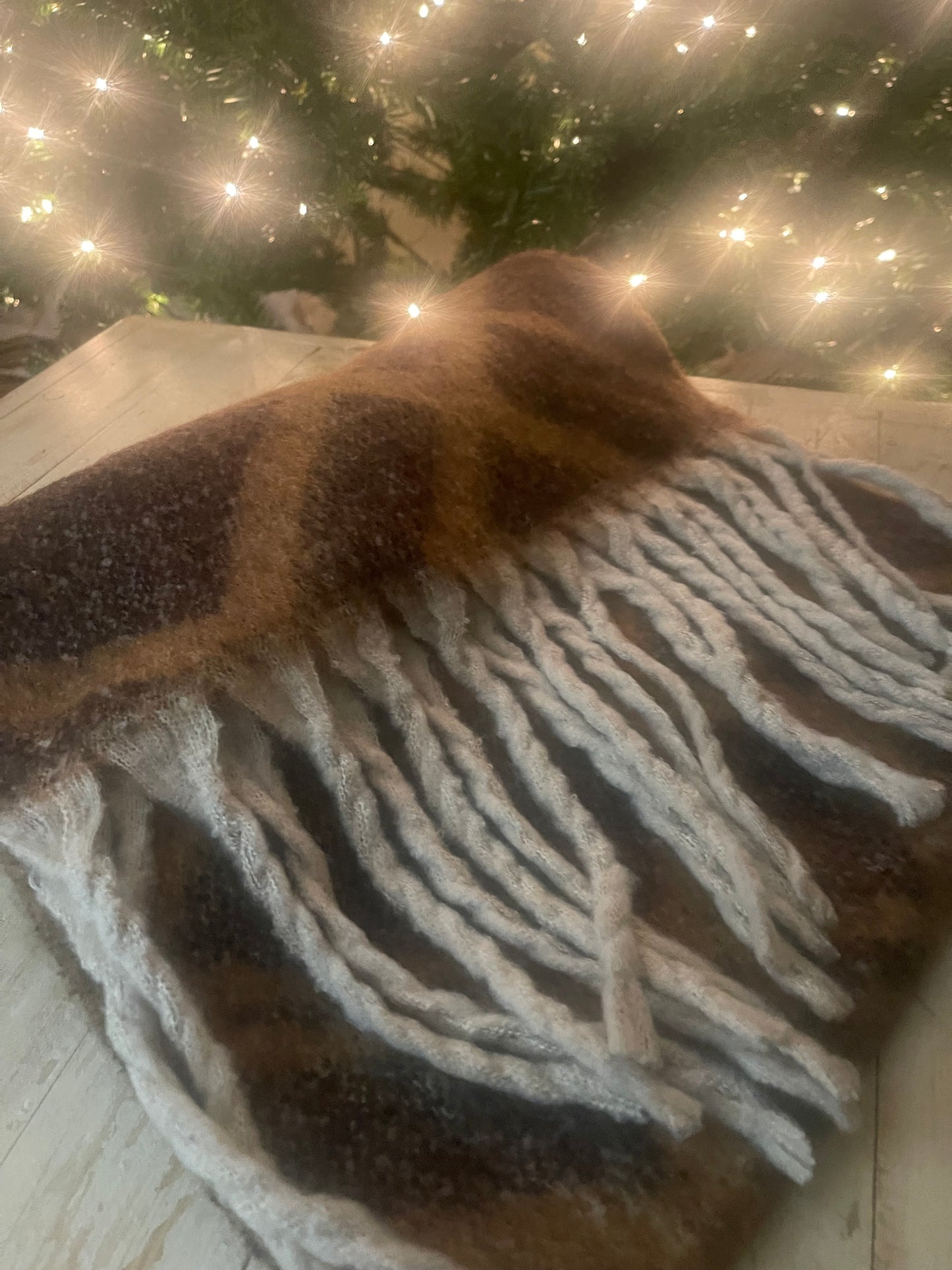 Patterned Scarf in Brown