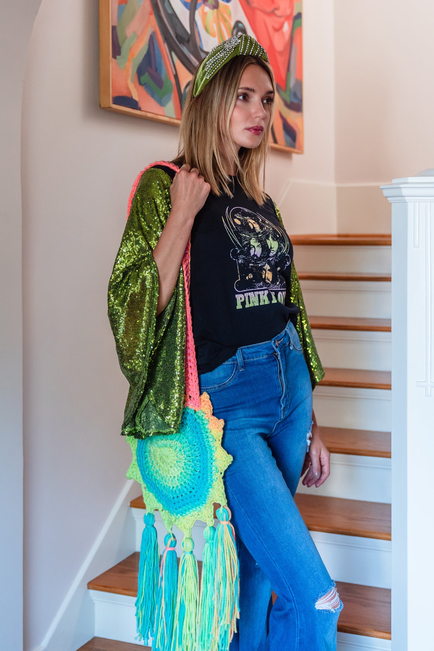 Boho Sun Bag in Neon