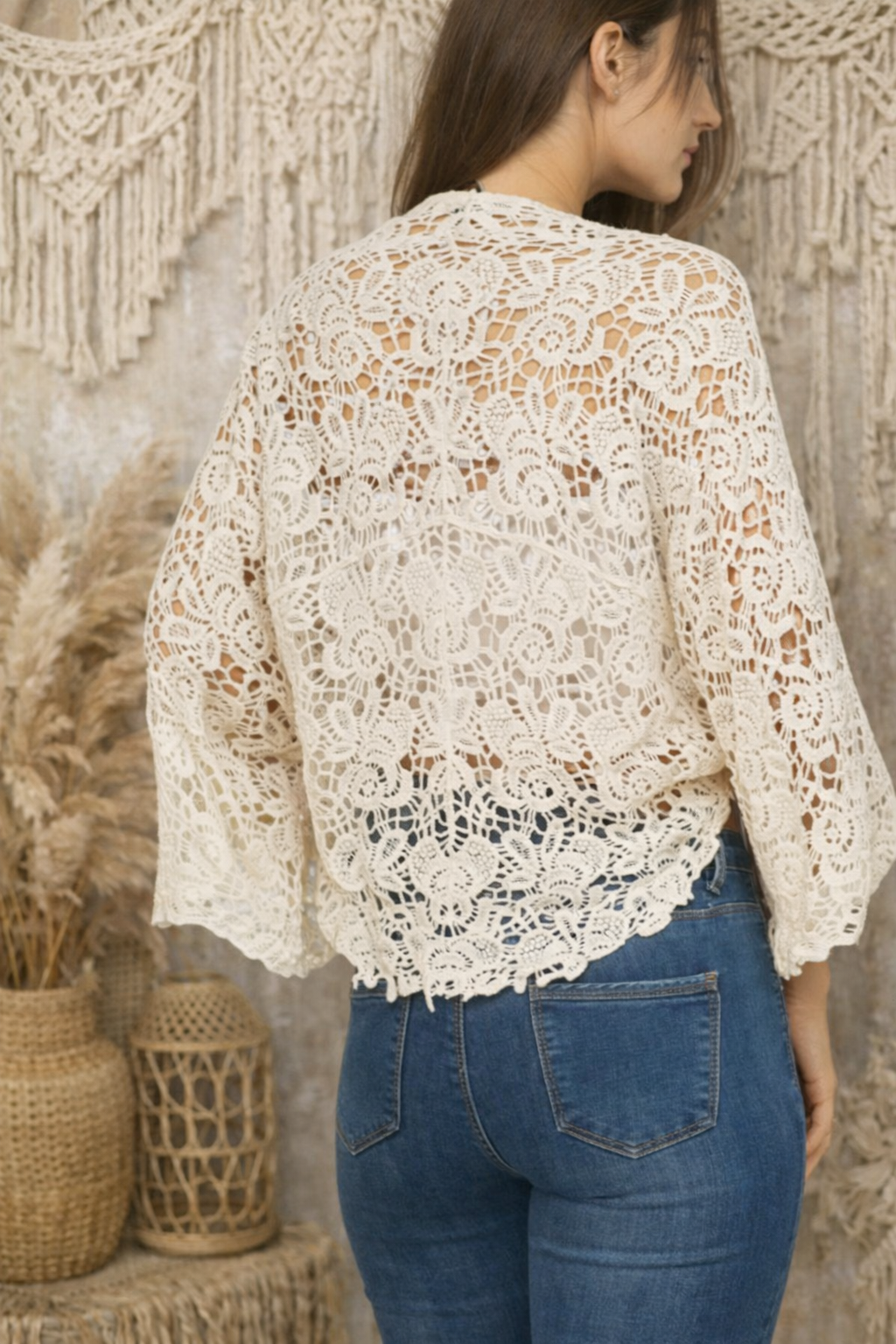 Ivory Crochet Wrap