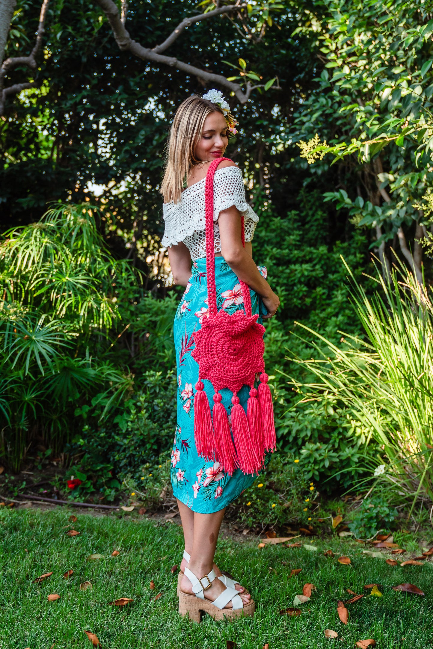 Boho Sun Bag in Flamingo