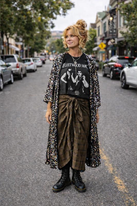 Olive Plaid Sarong Scarf