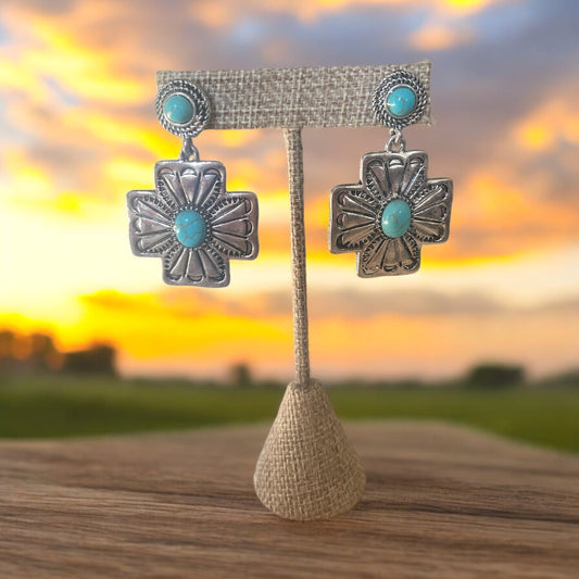 Sun Cross Earrings