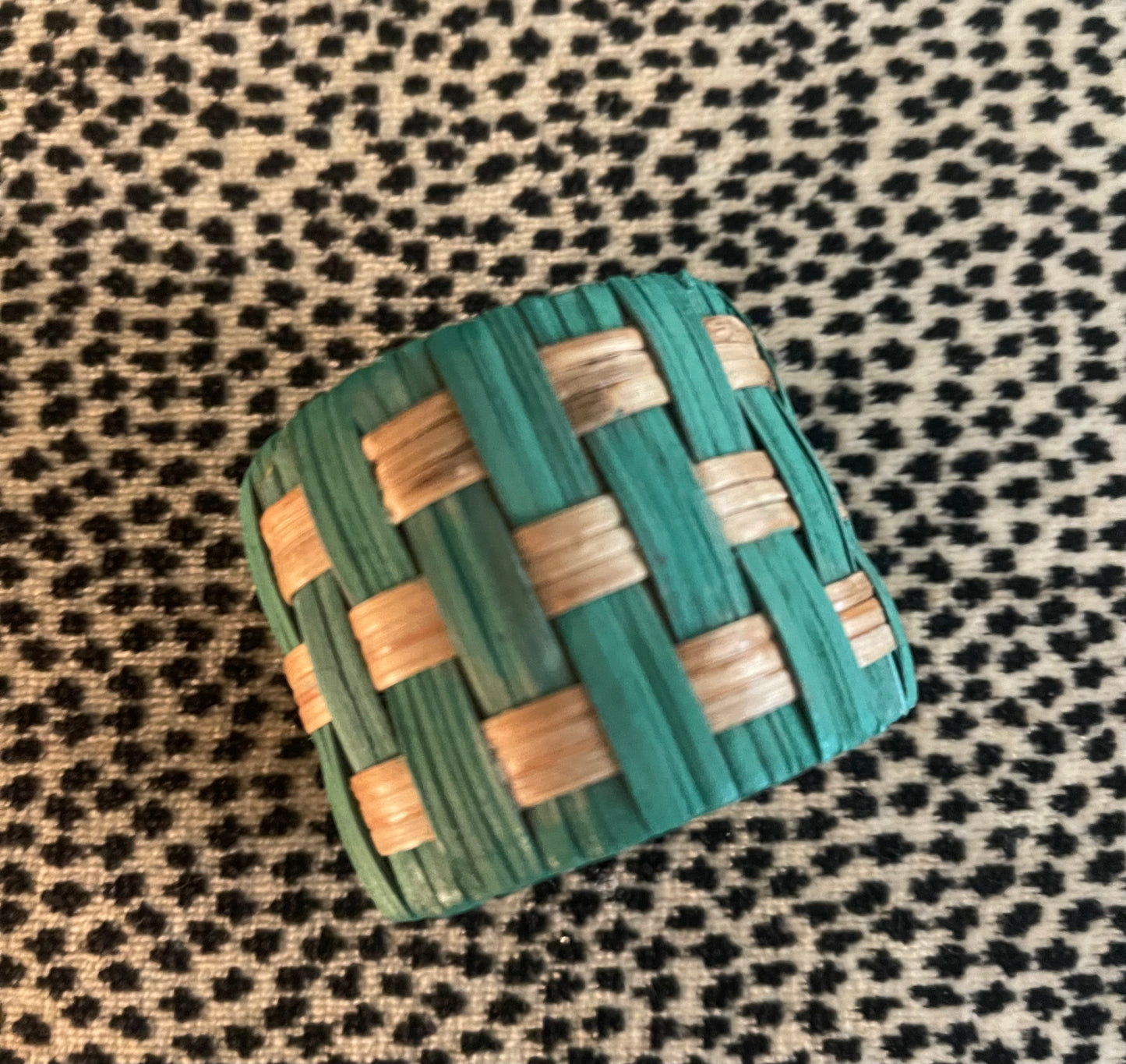 Teal Raffia Cuff