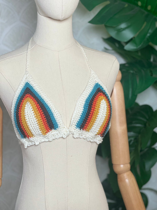 Handmade Festival Top in Retro Stripe