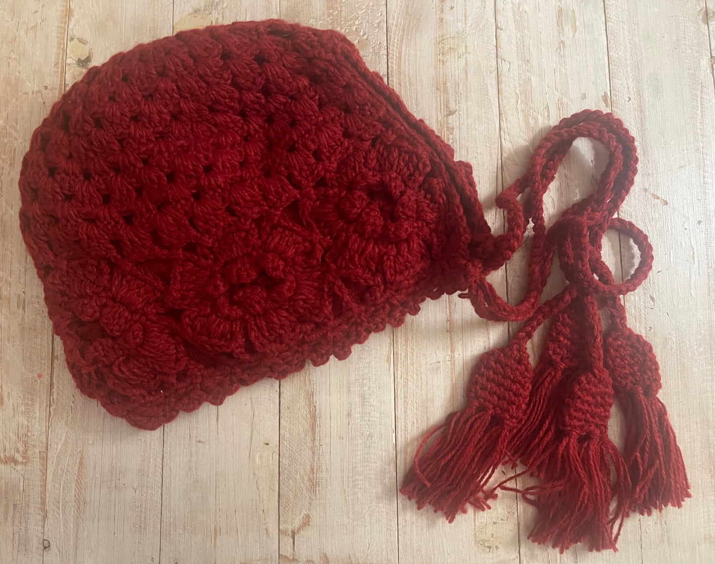 Knit Cap with Tassels