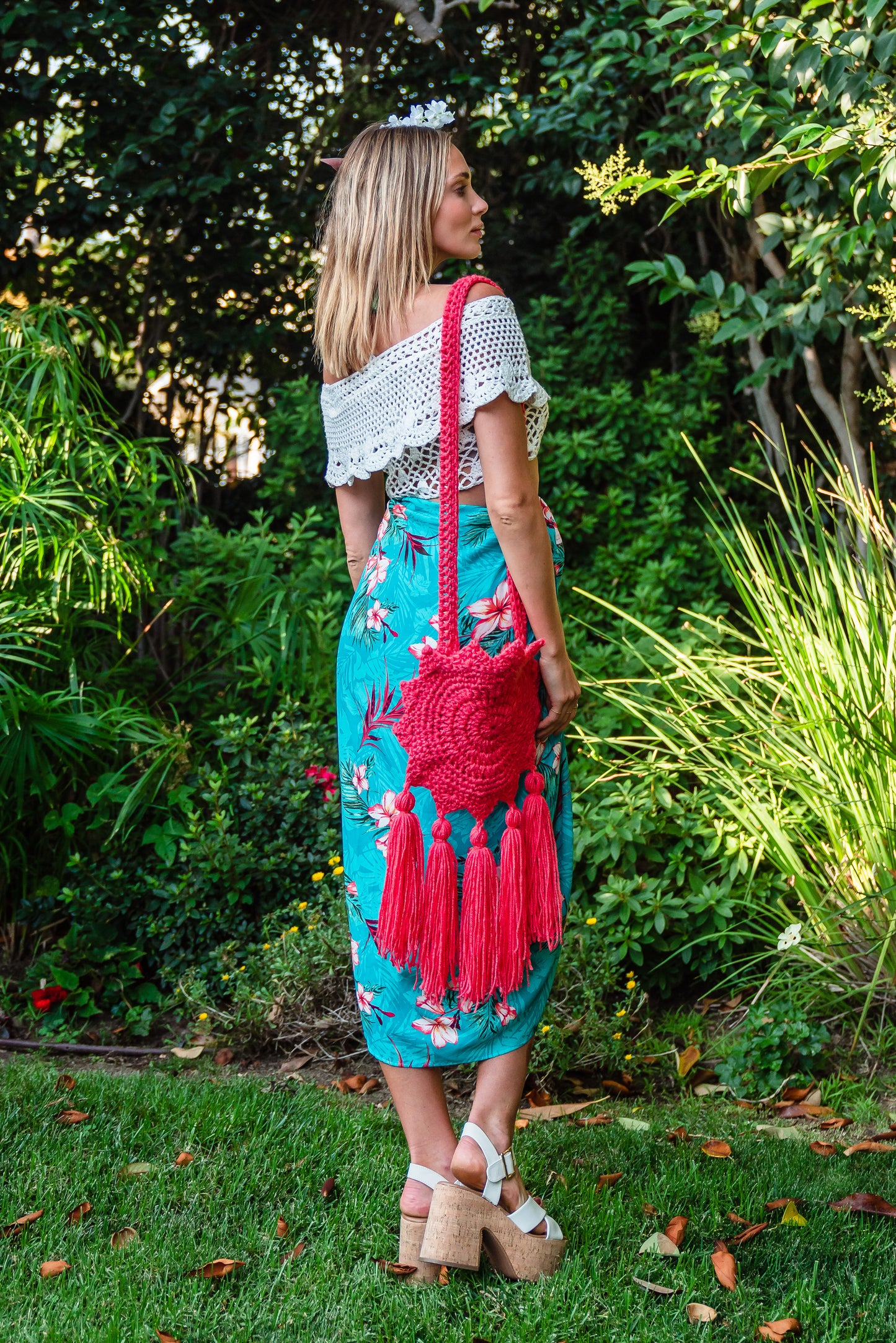 Boho Sun Bag in Flamingo